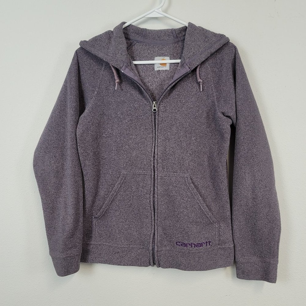 Carhartt full zip hooded fleece jacket purple heather size small (4-6) 100052-55